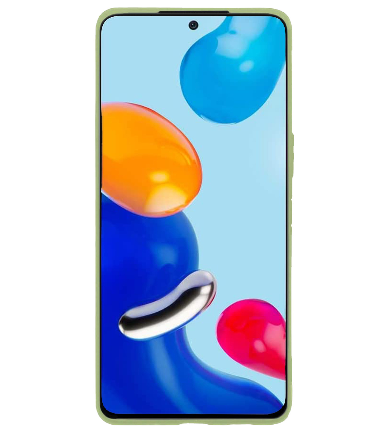 BASEY. Hoes Geschikt voor Xiaomi Redmi Note 11 Hoesje Siliconen Back Cover Case Met Screenprotector - Hoesje Geschikt voor Xiaomi Redmi Note 11 Hoes Cover Hoesje - Groen