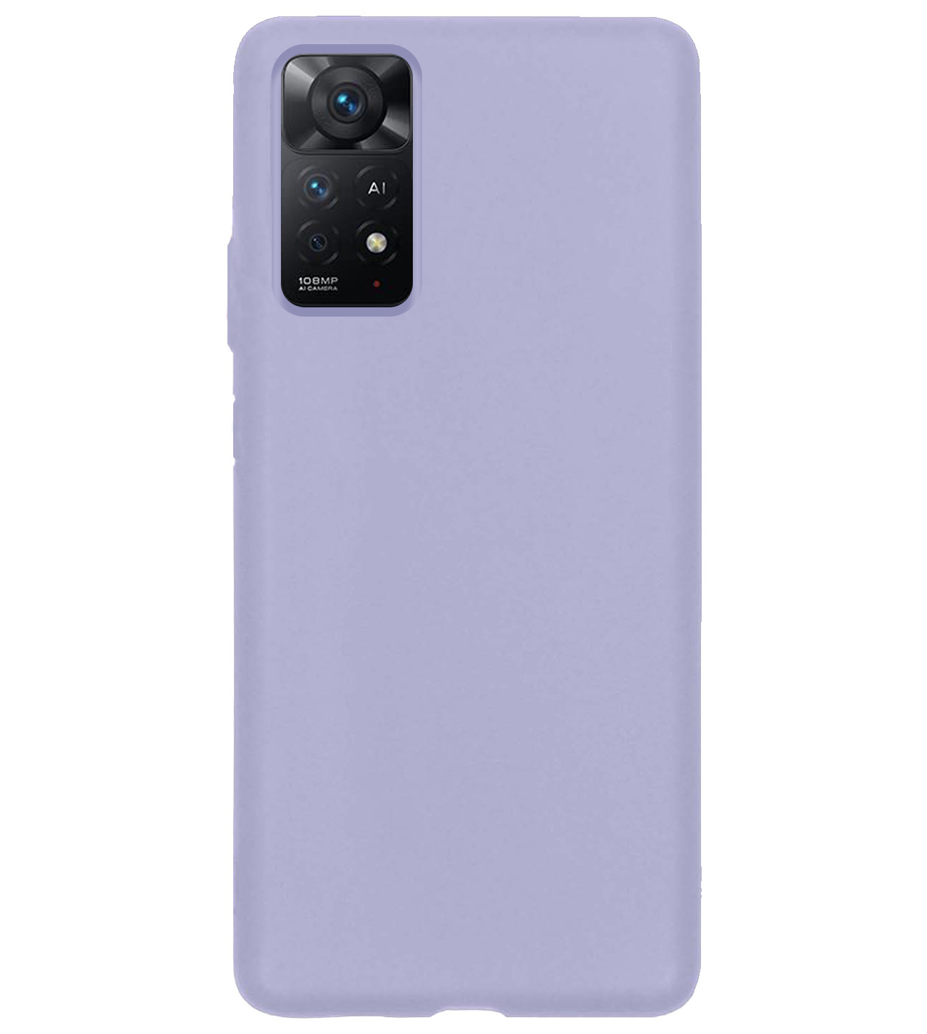 BASEY. Hoes Geschikt voor Xiaomi Redmi Note 11 Hoesje Siliconen Back Cover Case Met Screenprotector - Hoesje Geschikt voor Xiaomi Redmi Note 11 Hoes Cover Hoesje - Lila
