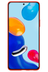 BASEY. Hoes Geschikt voor Xiaomi Redmi Note 11 Hoesje Siliconen Back Cover Case Met Screenprotector - Hoesje Geschikt voor Xiaomi Redmi Note 11 Hoes Cover Hoesje - Lichtroze