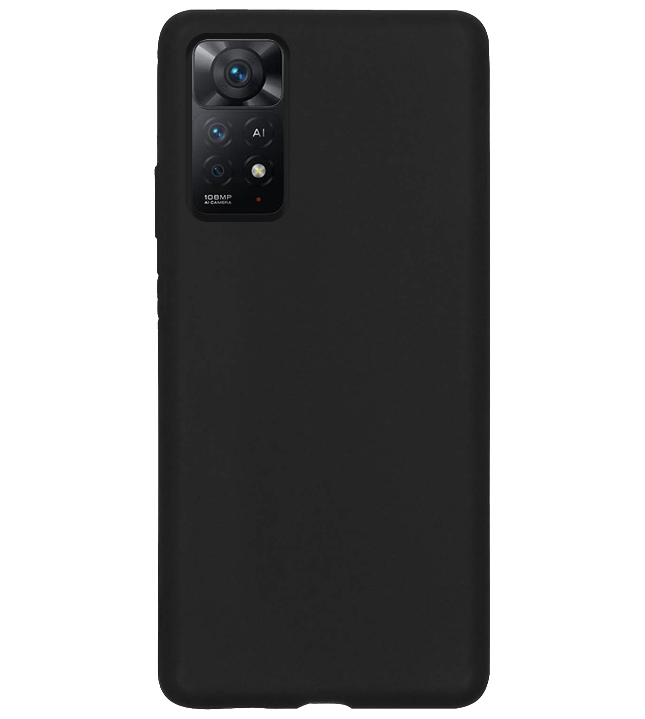 BASEY. Hoes Geschikt voor Xiaomi Redmi Note 11 Hoesje Siliconen Back Cover Case Met Screenprotector - Hoesje Geschikt voor Xiaomi Redmi Note 11 Hoes Cover Hoesje - Zwart