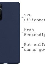 BASEY. Hoes Geschikt voor Xiaomi Redmi Note 11 Hoesje Siliconen Back Cover Case Met 2x Screenprotector - Hoesje Geschikt voor Xiaomi Redmi Note 11 Hoes Cover Hoesje - Donkerblauw