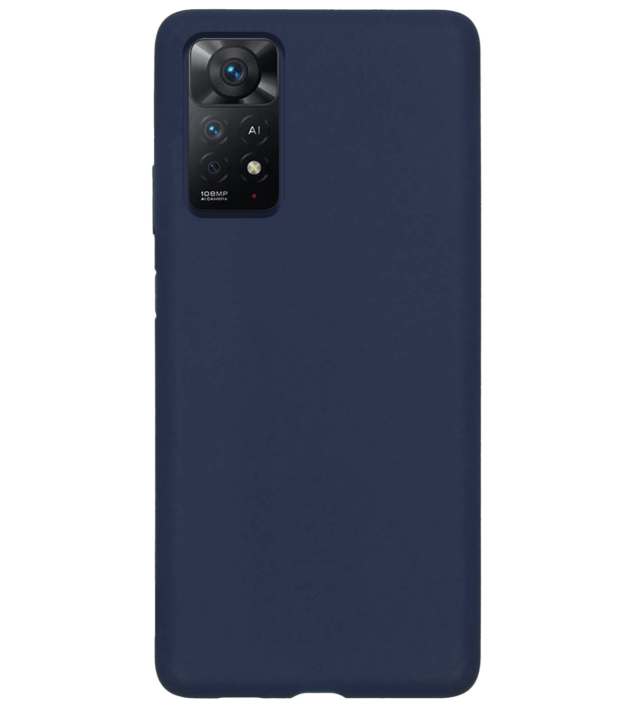 BASEY. Hoes Geschikt voor Xiaomi Redmi Note 11 Hoesje Siliconen Back Cover Case Met 2x Screenprotector - Hoesje Geschikt voor Xiaomi Redmi Note 11 Hoes Cover Hoesje - Donkerblauw