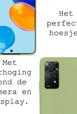 BASEY. Hoes Geschikt voor Xiaomi Redmi Note 11 Hoesje Siliconen Back Cover Case Met 2x Screenprotector - Hoesje Geschikt voor Xiaomi Redmi Note 11 Hoes Cover Hoesje - Groen