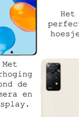 BASEY. Hoes Geschikt voor Xiaomi Redmi Note 11 Hoesje Siliconen Back Cover Case Met 2x Screenprotector - Hoesje Geschikt voor Xiaomi Redmi Note 11 Hoes Cover Hoesje - Wit