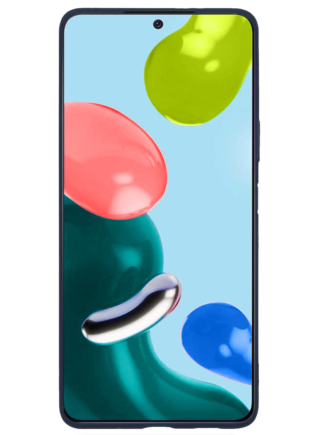 NoXx Hoes Geschikt voor Xiaomi Redmi Note 11 Hoesje Cover Siliconen Back Case Hoes Met Screenprotector - Donkerblauw