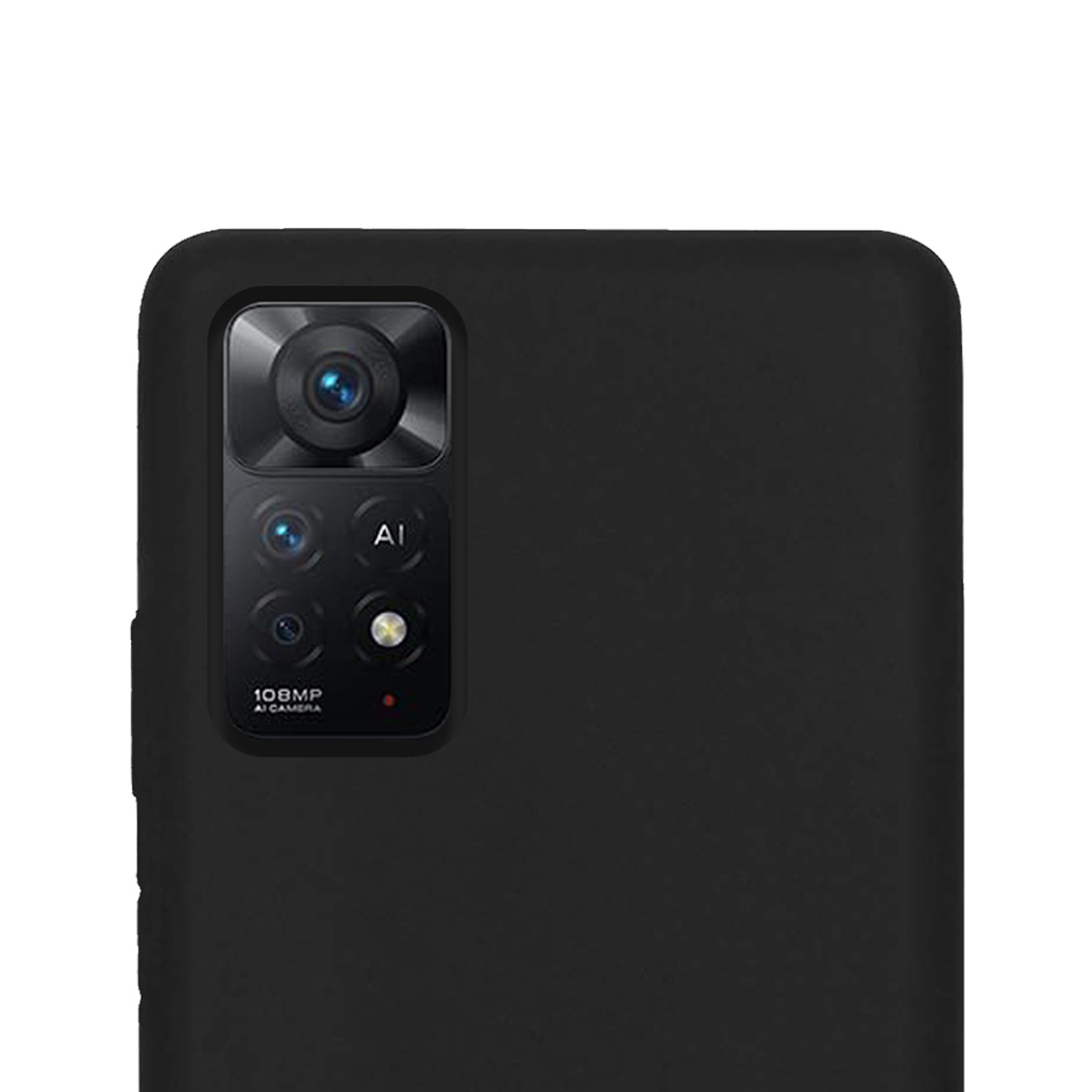 NoXx Hoes Geschikt voor Xiaomi Redmi Note 11 Hoesje Cover Siliconen Back Case Hoes Met Screenprotector - Zwart