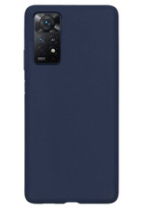 NoXx Hoes Geschikt voor Xiaomi Redmi Note 11 Hoesje Cover Siliconen Back Case Hoes Met 2x Screenprotector - Donkerblauw