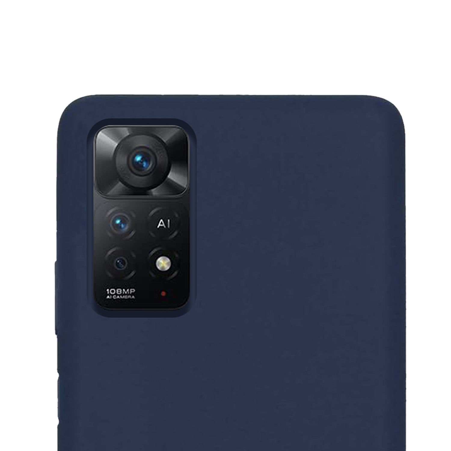 NoXx Xiaomi Redmi Note 11 Hoesje Back Cover Siliconen Case Hoes Met 2x Screenprotector - Donker Blauw