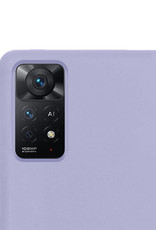 NoXx Hoes Geschikt voor Xiaomi Redmi Note 11 Hoesje Cover Siliconen Back Case Hoes Met 2x Screenprotector - Lila