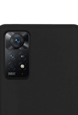 NoXx Xiaomi Redmi Note 11 Hoesje Back Cover Siliconen Case Hoes Met 2x Screenprotector - Zwart