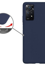 Nomfy Hoesje Geschikt voor Xiaomi Redmi Note 11 Hoesje Siliconen Cover Case Met Screenprotector - Hoes Geschikt voor Xiaomi Redmi Note 11 Hoes Back Case - Donkerblauw
