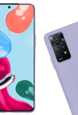 Nomfy Hoesje Geschikt voor Xiaomi Redmi Note 11 Hoesje Siliconen Cover Case Met Screenprotector - Hoes Geschikt voor Xiaomi Redmi Note 11 Hoes Back Case - Lila