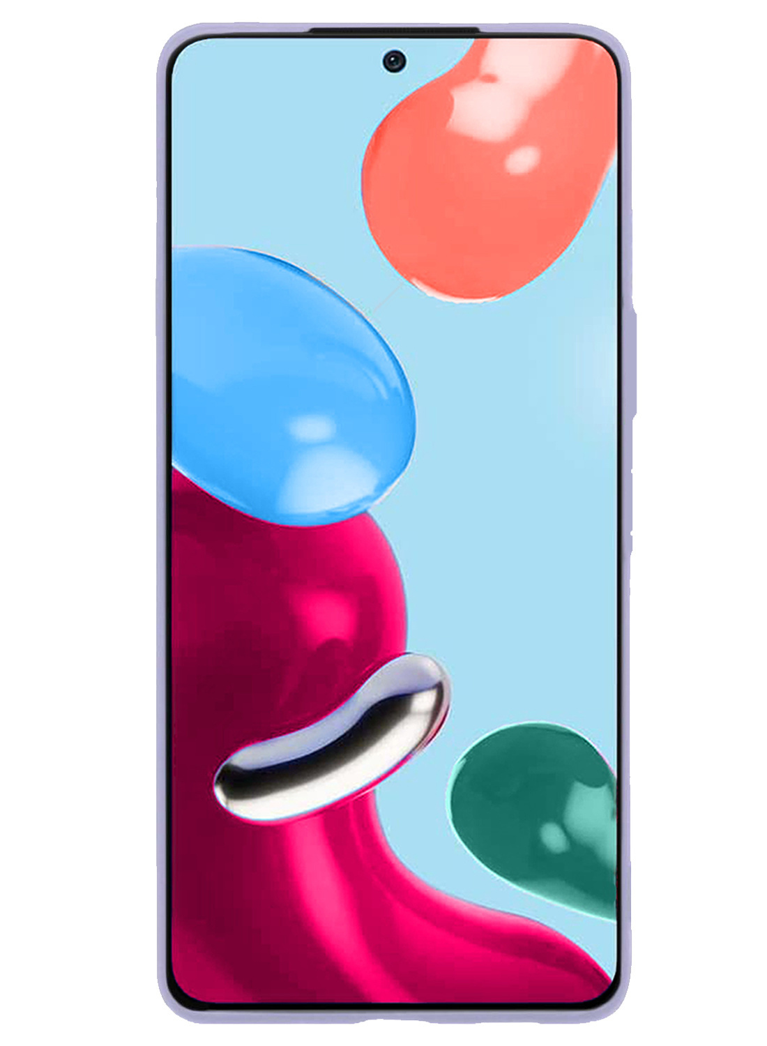 Nomfy Hoesje Geschikt voor Xiaomi Redmi Note 11 Hoesje Siliconen Cover Case Met Screenprotector - Hoes Geschikt voor Xiaomi Redmi Note 11 Hoes Back Case - Lila
