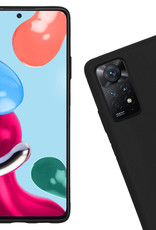 Nomfy Hoesje Geschikt voor Xiaomi Redmi Note 11 Hoesje Siliconen Cover Case Met Screenprotector - Hoes Geschikt voor Xiaomi Redmi Note 11 Hoes Back Case - Zwart