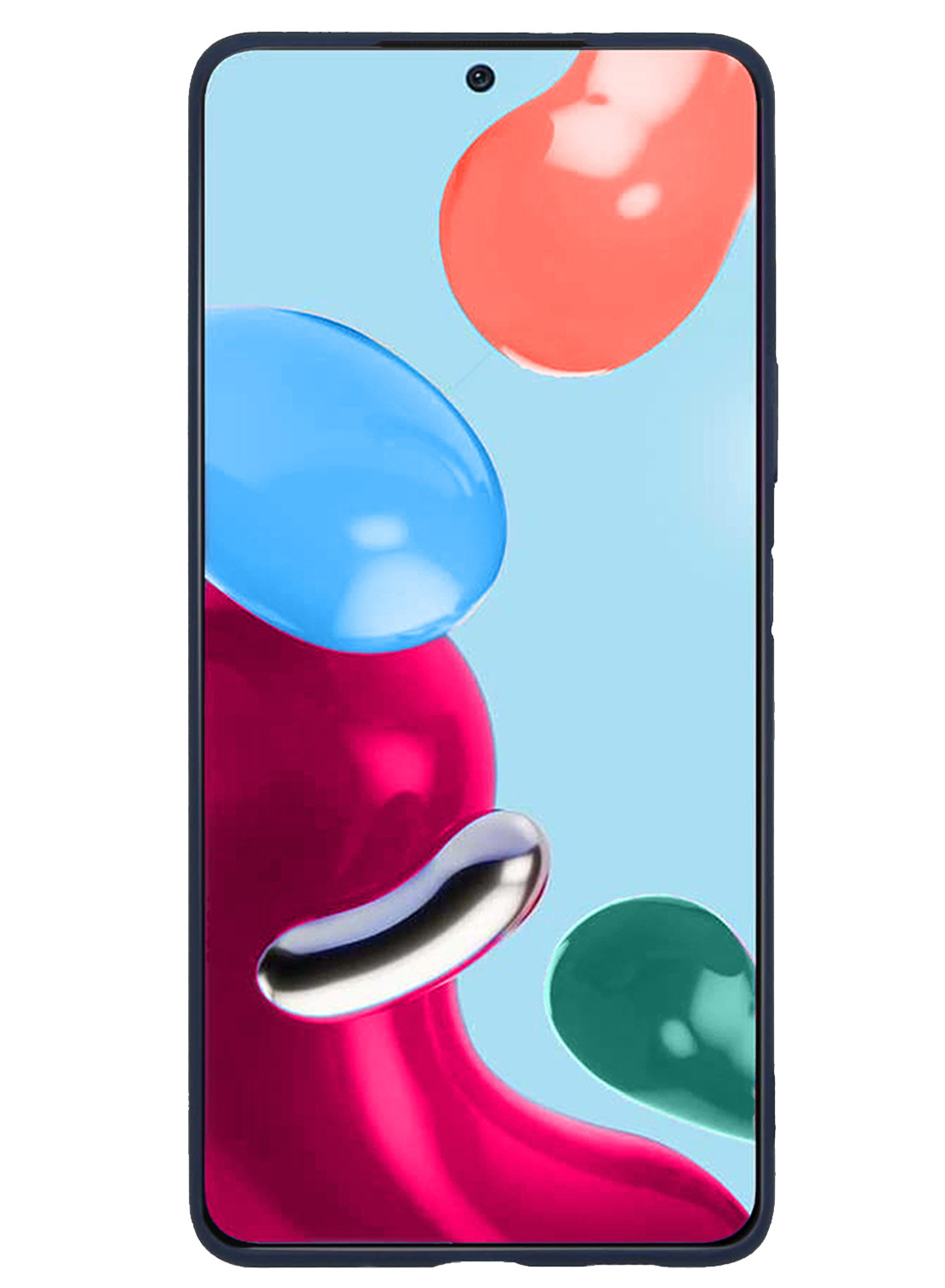 Nomfy Hoesje Geschikt voor Xiaomi Redmi Note 11 Hoesje Siliconen Cover Case Met 2x Screenprotector - Hoes Geschikt voor Xiaomi Redmi Note 11 Hoes Back Case - Donkerblauw