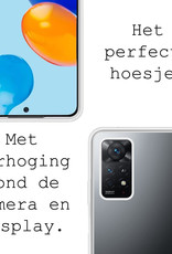 BASEY. Hoes Geschikt voor Xiaomi Redmi Note 11 Pro Hoesje Siliconen Back Cover Case Met Screenprotector - Hoesje Geschikt voor Xiaomi Redmi Note 11 Pro Hoes Cover Hoesje - Transparant
