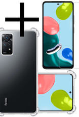 NoXx Hoes Geschikt voor Xiaomi Redmi Note 11 Hoesje Siliconen Cover Shock Proof Back Case Shockproof Hoes Met Screenprotector - Transparant