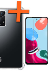 Nomfy Hoesje Geschikt voor Xiaomi Redmi Note 11 Hoesje Shock Proof Cover Case Shockproof Met Screenprotector - Hoes Geschikt voor Xiaomi Redmi Note 11 Hoes Siliconen Back Case - Transparant