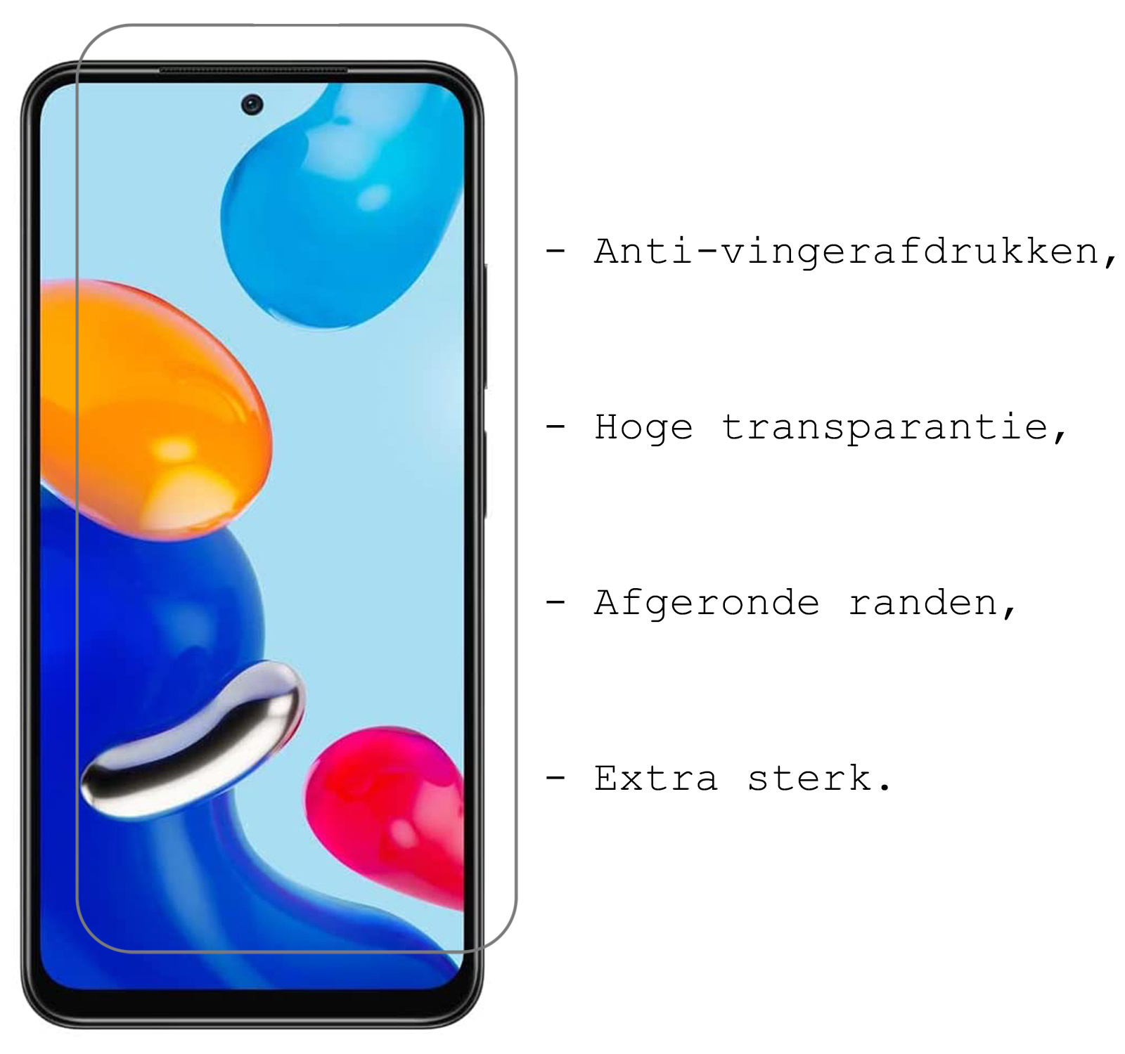 BASEY. Hoes Geschikt voor Xiaomi Redmi Note 11 Hoesje Siliconen Back Cover Case Met Screenprotector - Hoesje Geschikt voor Xiaomi Redmi Note 11 Hoes Cover Hoesje - Donkerblauw