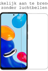 BASEY. Hoes Geschikt voor Xiaomi Redmi Note 11 Hoesje Siliconen Back Cover Case Met Screenprotector - Hoesje Geschikt voor Xiaomi Redmi Note 11 Hoes Cover Hoesje - Donkerblauw