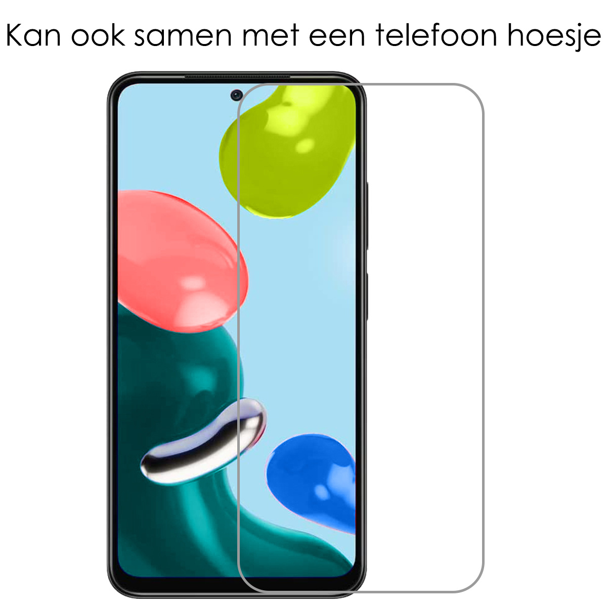 NoXx Hoes Geschikt voor Xiaomi Redmi Note 11 Hoesje Cover Siliconen Back Case Hoes Met Screenprotector - Rood