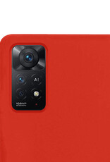NoXx Hoes Geschikt voor Xiaomi Redmi Note 11 Hoesje Cover Siliconen Back Case Hoes Met Screenprotector - Rood