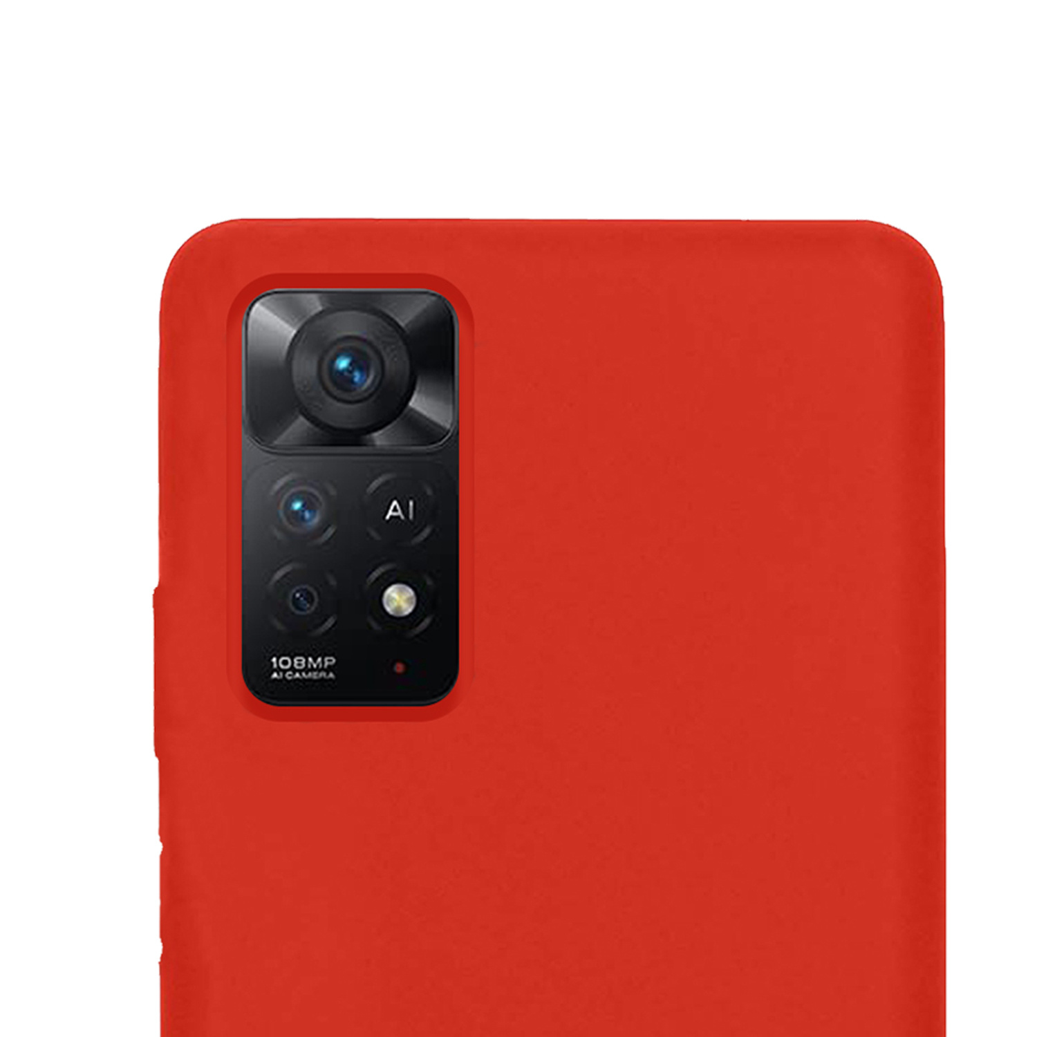 NoXx Hoes Geschikt voor Xiaomi Redmi Note 11 Hoesje Cover Siliconen Back Case Hoes Met Screenprotector - Rood