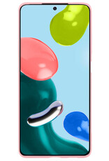 NoXx Hoes Geschikt voor Xiaomi Redmi Note 11 Hoesje Cover Siliconen Back Case Hoes Met Screenprotector - Lichtroze