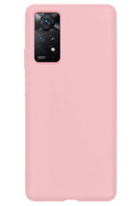 NoXx Hoes Geschikt voor Xiaomi Redmi Note 11 Hoesje Cover Siliconen Back Case Hoes Met Screenprotector - Lichtroze