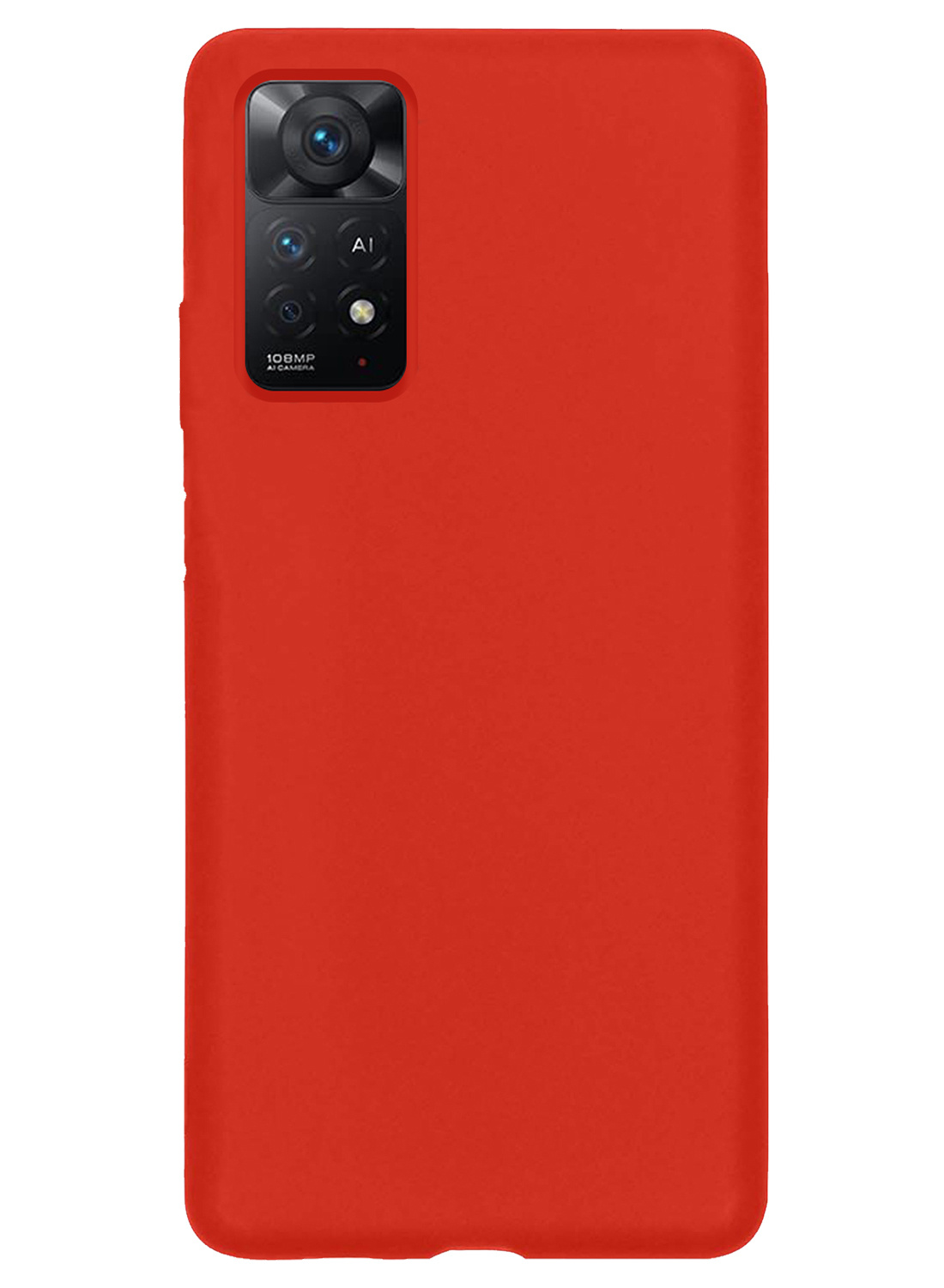 NoXx Xiaomi Redmi Note 11 Hoesje Back Cover Siliconen Case Hoes Met 2x Screenprotector - Rood
