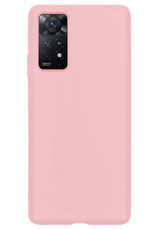 NoXx Hoes Geschikt voor Xiaomi Redmi Note 11 Hoesje Cover Siliconen Back Case Hoes Met 2x Screenprotector - Lichtroze