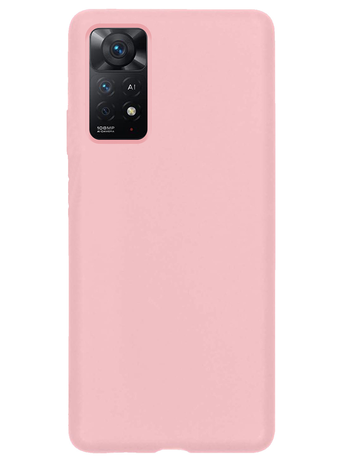 NoXx Xiaomi Redmi Note 11 Hoesje Back Cover Siliconen Case Hoes Met 2x Screenprotector - Licht Roze