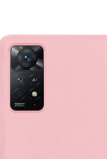 NoXx Hoes Geschikt voor Xiaomi Redmi Note 11 Hoesje Cover Siliconen Back Case Hoes Met 2x Screenprotector - Lichtroze