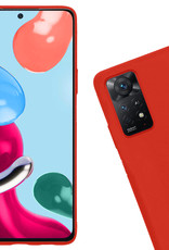 Nomfy Hoesje Geschikt voor Xiaomi Redmi Note 11 Hoesje Siliconen Cover Case Met Screenprotector - Hoes Geschikt voor Xiaomi Redmi Note 11 Hoes Back Case - Rood