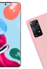 Nomfy Hoesje Geschikt voor Xiaomi Redmi Note 11 Hoesje Siliconen Cover Case Met Screenprotector - Hoes Geschikt voor Xiaomi Redmi Note 11 Hoes Back Case - Lichtroze