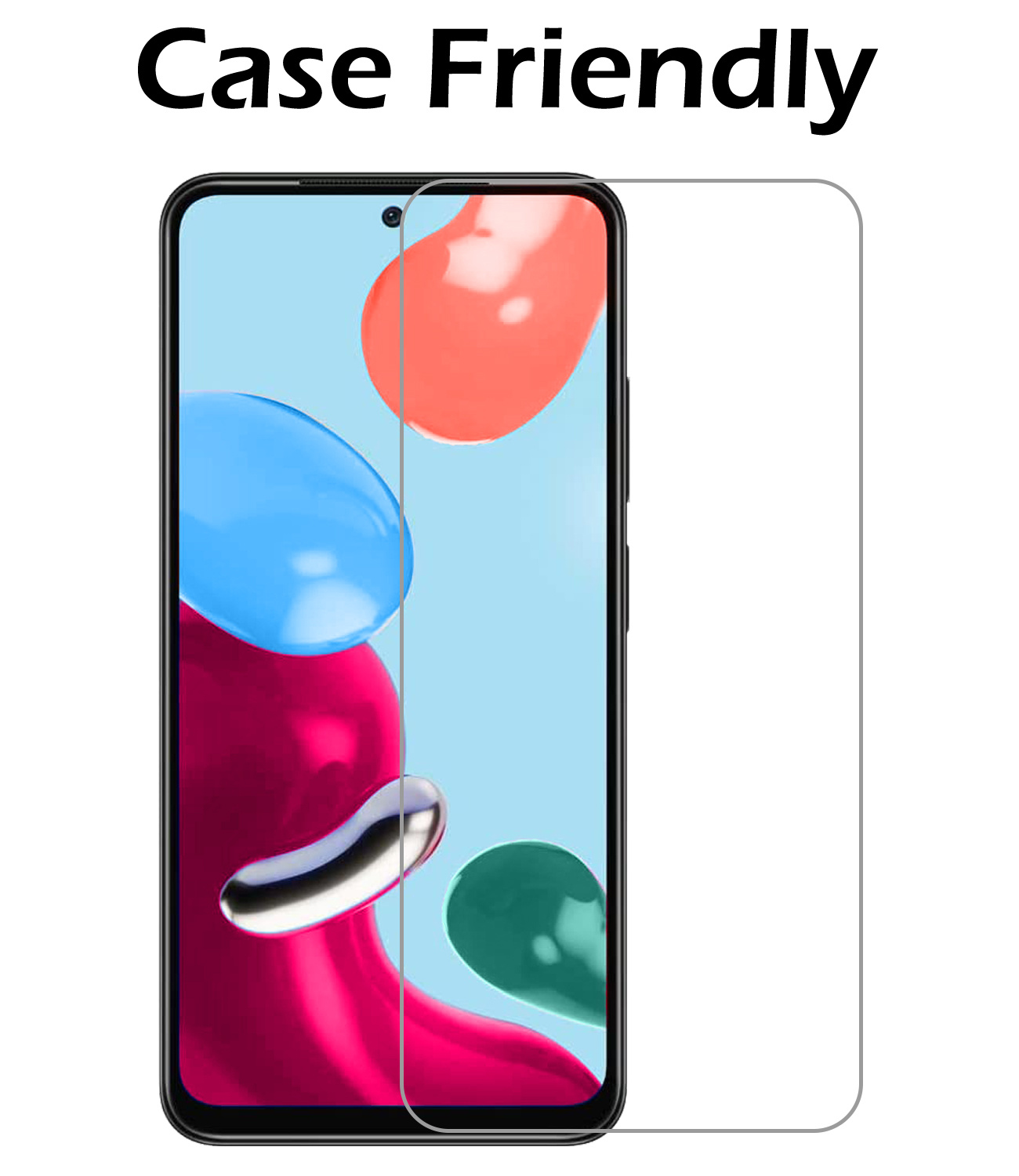 Nomfy Hoesje Geschikt voor Xiaomi Redmi Note 11 Hoesje Siliconen Cover Case Met Screenprotector - Hoes Geschikt voor Xiaomi Redmi Note 11 Hoes Back Case - Transparant