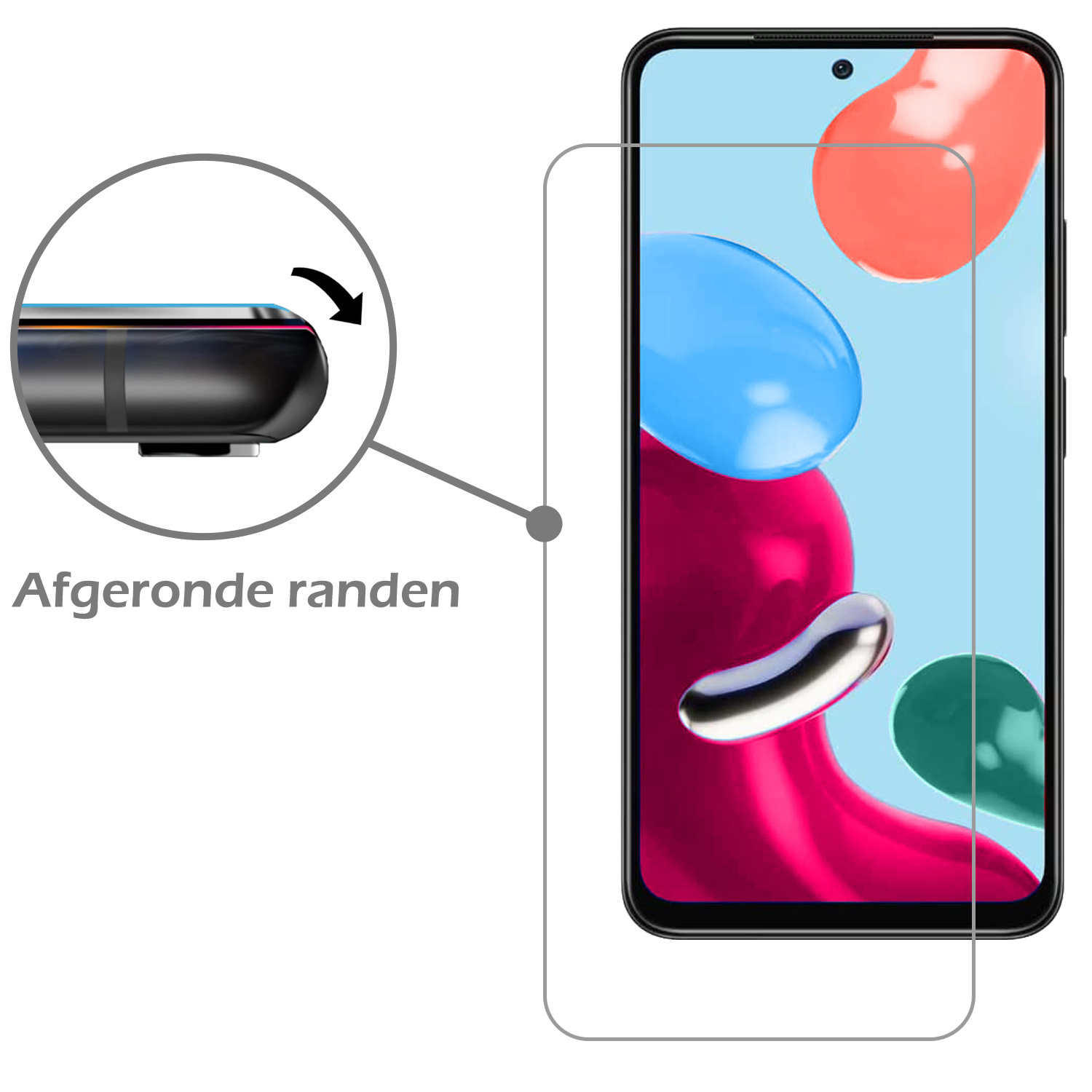 Nomfy Hoesje Geschikt voor Xiaomi Redmi Note 11 Hoesje Siliconen Cover Case Met Screenprotector - Hoes Geschikt voor Xiaomi Redmi Note 11 Hoes Back Case - Transparant