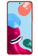 Nomfy Hoesje Geschikt voor Xiaomi Redmi Note 11 Hoesje Siliconen Cover Case Met 2x Screenprotector - Hoes Geschikt voor Xiaomi Redmi Note 11 Hoes Back Case - Rood