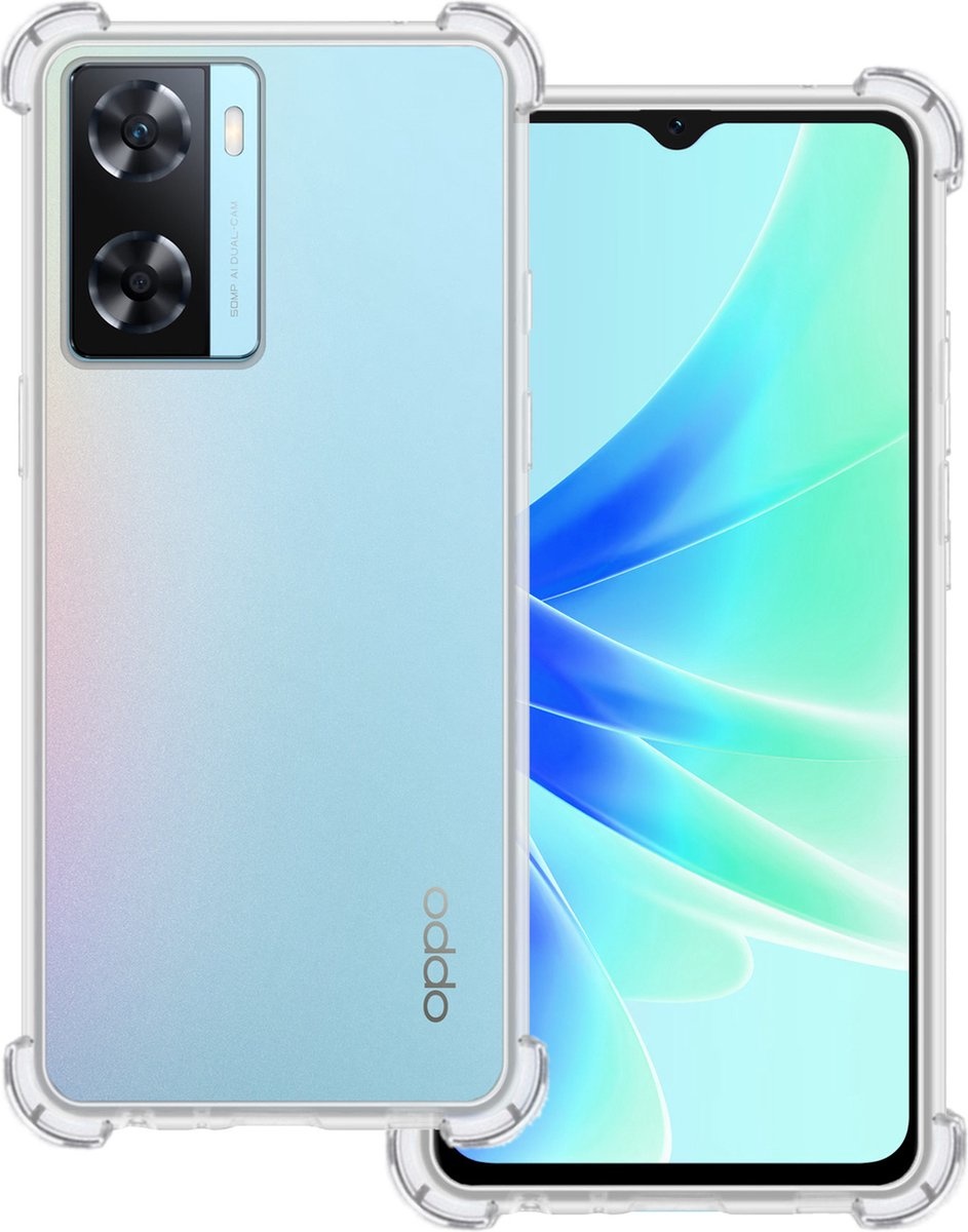 BASEY. Hoes Geschikt voor OPPO A57s Hoesje Shock Proof Case Hoes Siliconen - Hoesje Geschikt voor OPPO A57s Hoes Cover Shockproof - Transparant