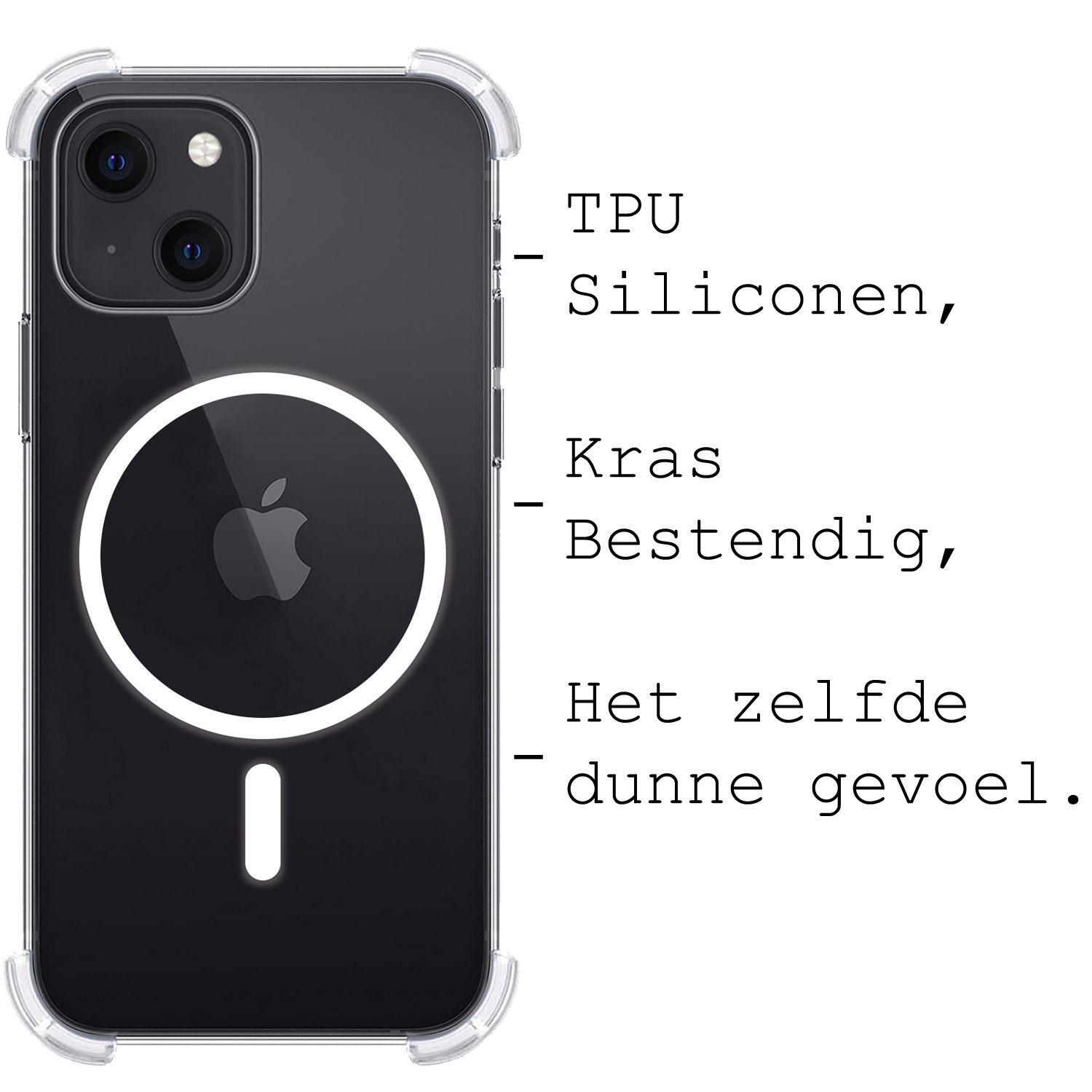 BASEY. Hoes Geschikt voor iPhone 14 Hoesje Magsafe Compatible Shock Proof Case Transparant - Hoesje Geschikt voor iPhone 14 Hoes Magsafe Cover Shockproof