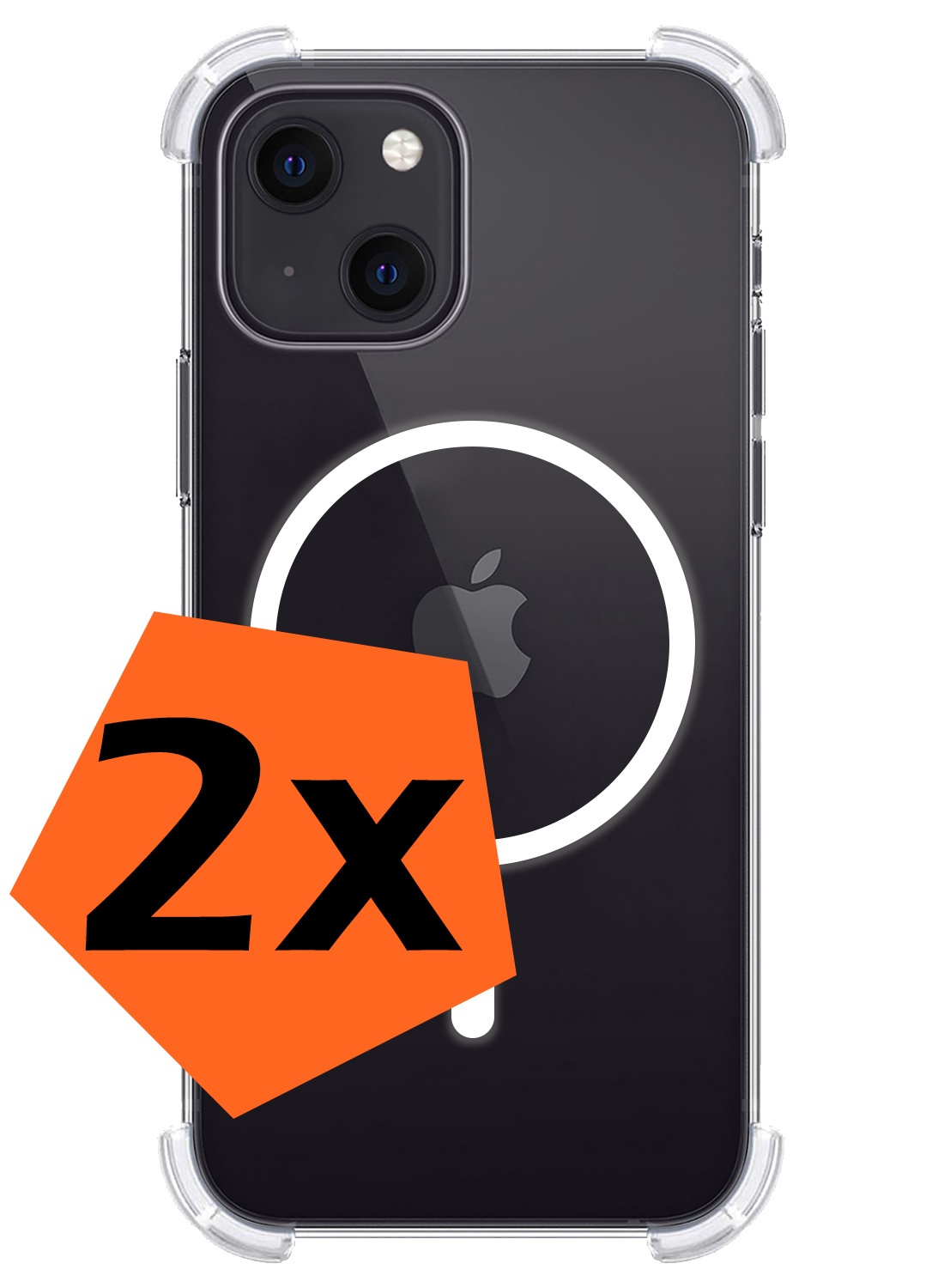 Nomfy Hoesje Geschikt voor iPhone 14 Hoes Geschikt voor Magsafe Shock Proof Cover Case Shockproof Transparant - Hoesje Geschikt voor iPhone 14 Hoes Back Case Magsafe - 2 PACK