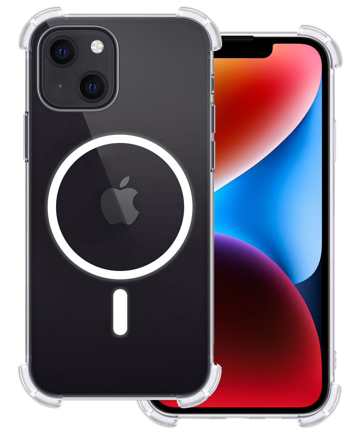 BASEY. Hoes Geschikt voor iPhone 14 Plus Hoesje Magsafe Compatible Shock Proof Case Transparant - Hoesje Geschikt voor iPhone 14 Plus Hoes Magsafe Cover Shockproof