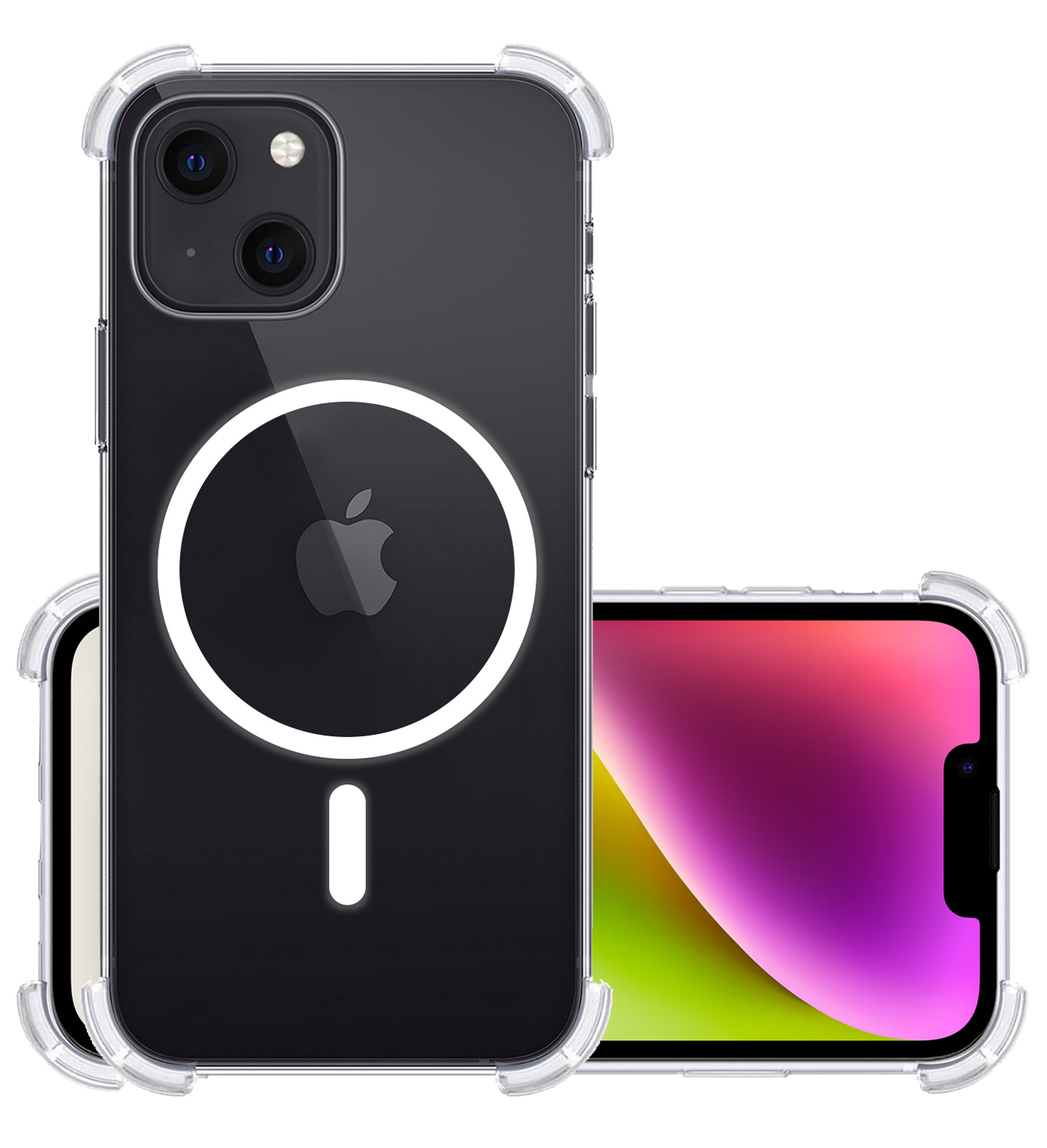 NoXx Hoes Geschikt voor iPhone 14 Plus Hoesje Geschikt voor Magsafe Hoesje Cover Shock Proof Case - Transparant