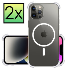 NoXx NoXx iPhone 14 Pro Magsafe Hoesje - Transparant - 2 PACK