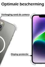 Nomfy Hoesje Geschikt voor iPhone 14 Pro Hoes Geschikt voor Magsafe Shock Proof Cover Case Shockproof Transparant - Hoesje Geschikt voor iPhone 14 Pro Hoes Back Case Magsafe - 2 PACK
