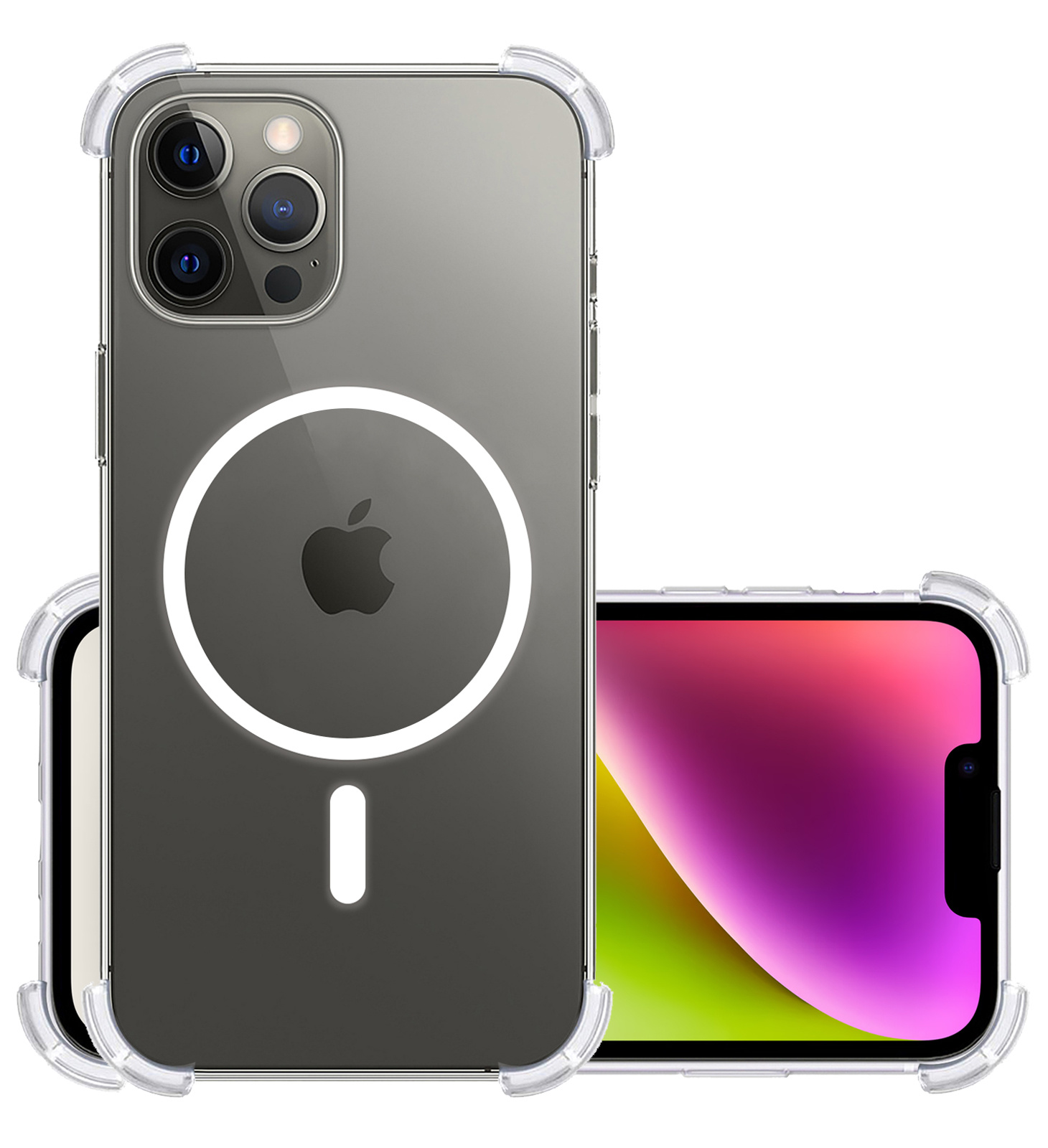 NoXx Hoes Geschikt voor iPhone 14 Pro Max Hoesje Geschikt voor Magsafe Hoesje Cover Shock Proof Case - Transparant