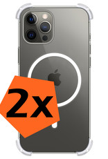 Nomfy Hoesje Geschikt voor iPhone 14 Pro Max Hoes Geschikt voor Magsafe Shock Proof Cover Case Shockproof Transparant - Hoesje Geschikt voor iPhone 14 Pro Max Hoes Back Case Magsafe - 2 PACK