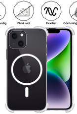 Nomfy Hoesje Geschikt voor iPhone 14 Hoes Geschikt voor Magsafe Shock Proof Cover Case Shockproof Transparant Met 2x Screenprotector - Hoesje Geschikt voor iPhone 14 Hoes Back Case Magsafe