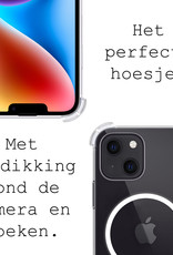 BASEY. Hoes Geschikt voor iPhone 14 Plus Hoesje Magsafe Compatible Shock Proof Case Transparant Met 2x Screenprotector - Hoesje Geschikt voor iPhone 14 Plus Hoes Magsafe Cover Shockproof