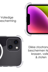 NoXx Hoes Geschikt voor iPhone 14 Plus Hoesje Geschikt voor Magsafe Hoesje Cover Shock Proof Case Met 2x Screenprotector - Transparant